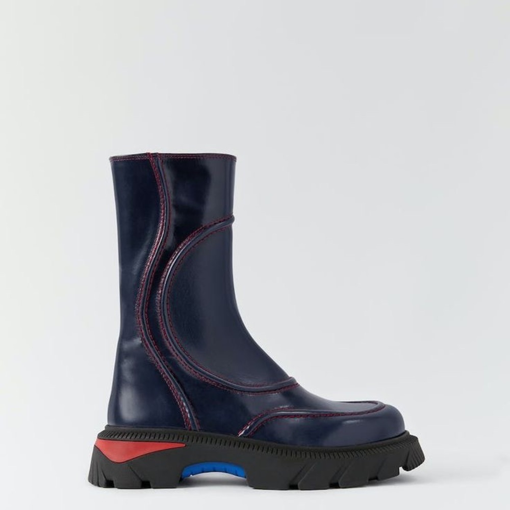 Miista Iwa Navy and Red Boots 37